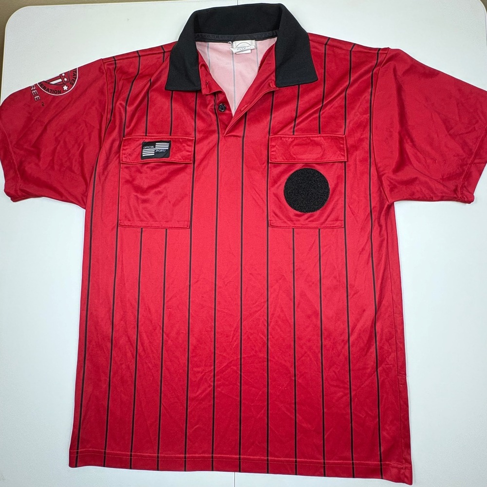 Official Sports International Mens Red‎ Soccer Referee Shirt Size M